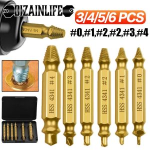 3/4/5/6Pcs Damaged Screw Extractor Drill Bit Double Side Drill Out Broken Screw Bolt Remover Extractor Tools Set Easily Take Out