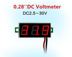 0.28 Inch Red Blue Digital LED Mini Display Module DC2.5V-30V DC0-100V Voltmeter Voltage Tester Panel Meter Gauge Motorcycle Car