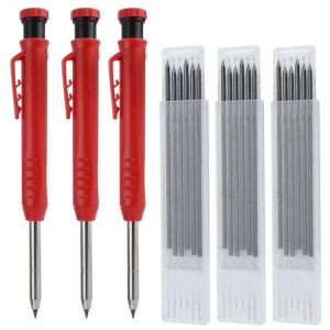 Carpenter Pencils With Black Refill Built-In Pencil Sharpener Mechanical Drawing Pencils For Woodworking Tools