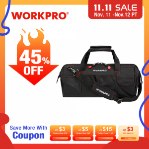WORKPRO Tool Bags,  Portable Waterproof Electrician Bag Multifunction Canvas Tool Organizer for Repair Installation HVAC