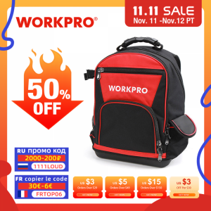 WORKPRO 17" Tool Bag Tools Storage Bags Waterproof Backpack with Handbag Multifunction Bags