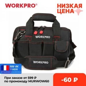 WORKPRO 12 inch Tool Bag 600D Polyester Electrician Shoulder Bag Tool Kits Bag Multi Bag Men Crossbody Bag for Tools