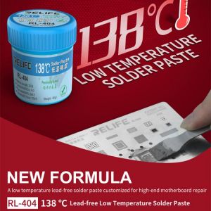 RELIFE RL-404 138°C  low temperature lead-free solder paste customized for high-end motherboard repair