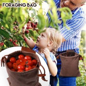Leather Waxed Canvas Pouch Garden Tools Bag Tote Garden Tools Bag in Water Proof Canvas Black/ Brown/ Green/ Khaki