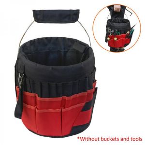5Gallon Bucket Tool Organizer Waterproof Bucket Boss Tool Bag with 42Pockets Fits to 3.5-5Gallon Bucket for Gardener Electrician