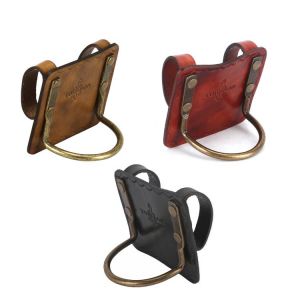 Tourbon Genuine Leather Heavy Duty Steel Loop Hammer Holder Tool Holster
