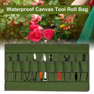 Foldable Gardening Tool Storage Bag Roll Multi-Purpose Tool Roll Bonsai Storage Package Roll Bag Garden Repair Tool Storage Bags