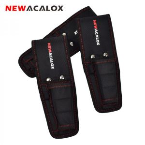 NEWACALOX Magnetic Waist Belt Tool Bag Pockets Electrician Storage Bags Organizer Carrying Pouch Pocket Case for Pliers/Hardware