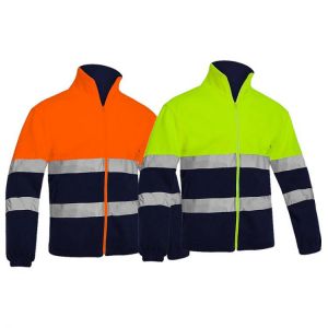 Windproof Mens Fleece Coat Work Clothes Winter Warm Working Jackets Safety Reflective Design Night Clothing