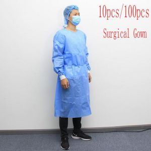 10 pieces/100 pieces disposable non-woven protective clothing, waterproof breathable safety clothing, nursing clothing