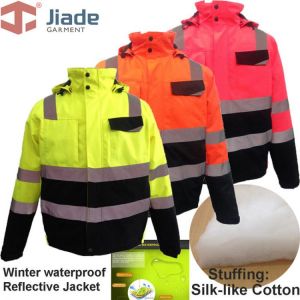 Jiade Men's Work Wear Winter Jacket Reflective  High Visibility WinterJacket EN471/ANSI Waterproof Winter Jacket  free shippi