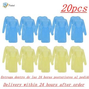 20PC Disposable Protective Coveralls Non-woven Isolation Clothing Universal Anti-Spitting Anti-Stain Nursing Gown Hazmat Suit A5