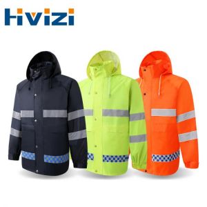 High Visibility Reflective Cycling Mens Windbreaker Waterproof Lightweight Safety Cycling Jacket Raincoat Mountain Bike Clothing