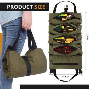 1PCS Roll Tool Roll Multi-Purpose Tool Roll Up Bag Wrench Roll Pouch Hanging Tool Zipper Carrier Tote Dropshipping