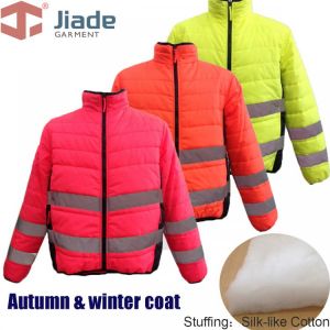 Jiade Adult High Visibility Lady and Men Work Reflective Winter Jacket Women Warm Jacket EN471ANSI WinterJacket free shipping