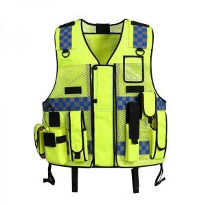 Reflective Vest Breathable Mesh Multi pockets Construction Traffic Safety Protective Jacket Fluorescent Clothes Work Clothing