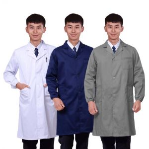 Unisex  Lab Coat White Uniform Long Sleeve Snickers Workwear Cotton Doctor Pocket Lab Scrubs Uniforms Medical Chemistry Coats