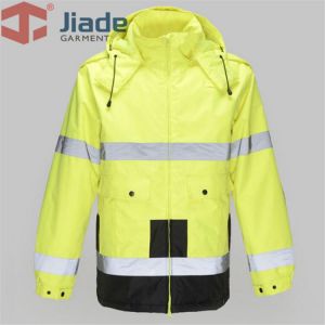 Jiade Adult High Visibility Winter Parka Long Jacket  Men's Work Reflective Winter Parka