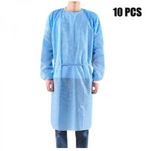10PCS Disposable Protective Suit Clothing Workwear Isolation Clothes Security Gown Coat Tops Coveralls Protection Robe Work Wear