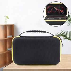 Black EVA Hard Case Storage Waterproof Shockproof Carry Bag with Mesh Pocket for Protecting F117C/F17B Digital Multimeter