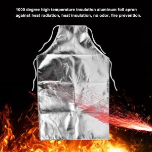 safety clothes 1000 Degree Heat Resistant Aluminum Foil Apron High Temperature Working Apron overalls men