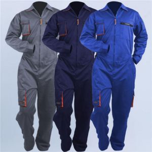 Men and women work overall work uniforms spring thin pocket work clothes welding clothes car repair workshop mechanic plus size