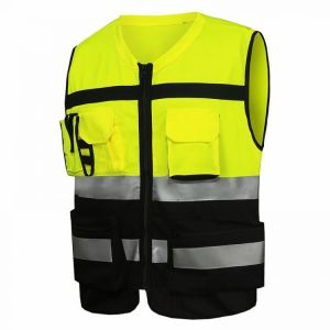 High Visibility Security Reflective Vest Pockets Design Reflective Vest Outdoor Safety Cycling Wear