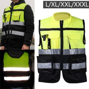 Hi-Vis Safety Vest Reflective Driving Jacket Worker Night Security Waistcoat  L/XL/XXL/XXXL Size Safety Vest Tops
