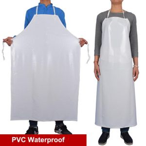 Waterproof Apron White Oil-proof Work PVC Aprons Canteen Kitchen Industrial Hotel Anti-Acid and alkali Protective Clothing