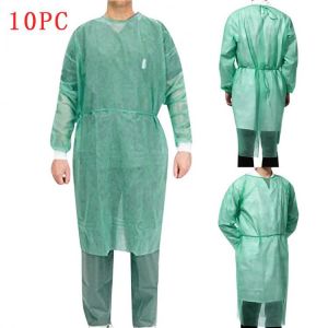 10 PC Disposable Lsolation Clothes Security Gown Overalls Green Protection Suit Work clothing Wear Protector suit
