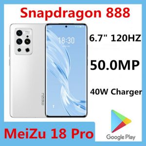 Original Meizu 18 Pro 5G Smart Phone 50.0MP Snapdragon 888 40W Charger 6.7" 120HZ 3120x1440 Android 10.0 Screen Fingerprint O
