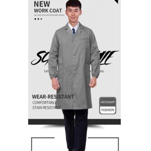 Uniform Coat Long Sleeve Lab Coat Work Clothes Pocket Workwear Summer Snickers Jacket Gown Gray Men and Women