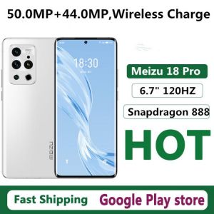 New Meizu 18 Pro 5G Cell Phone Dual Sim Fingerprint 6.7" 120HZ Snapdragon 888 Face ID 50.0MP Android 10.0 OTA 40W Charge OTG 