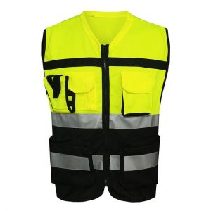 High Visibility Reflective Vest Warning Safety Clothing Fluorescent Multi Pockets Road Traffic Work Clothes Uniform Workwear