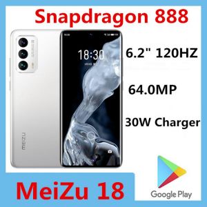 Original Meizu 18 5G Smart Phone 64.0MP Snapdragon 888 30W Charger 6.2" 120HZ 3120x1440 Android 10.0 Screen Fingerprint OTA