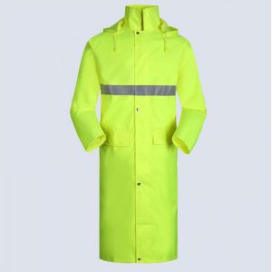 Long Raincoat Full body Rainproof Workwear Waterproof Overalls Hooded Rain Work Clothing with reflective strap