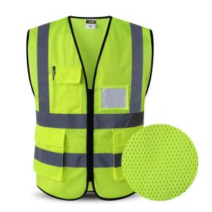 2021 High Quality 100% Reflective Safety Vest Work Multi Pockets Workwear Safety Waistcoat Man Women Safety Vest
