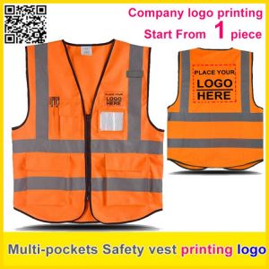 SPARDWEAR  Safety reflective vest print logo orange work vest company uniform free shipping
