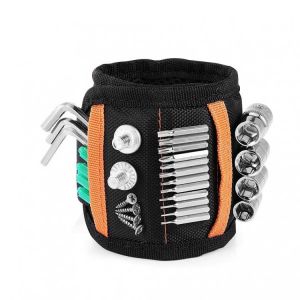 Magnetic Wristband With Strong Magnets For Holding Screws/Nails/Drill Two Pockets Rubidium Iron Boron Magnet