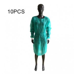 10pc CPE Gown Disposable Thumb Buckle Sleeve Apron Gown Waterproof Protective Apron for Spray Painting Coverall Suit