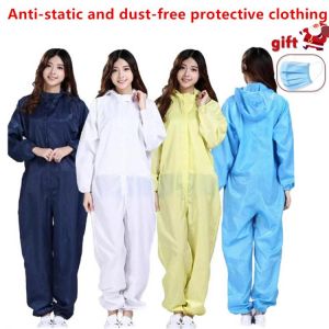 ZK20 Unisex Sanitary Protection Jumpsuit Hazmat Suit Zip Disposable Factory Hospital Safety Clothing Protective Coveralls