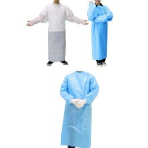 10 Pack Blue White Disposable Isolation Gown Protective Isolation Gown Clothing FluidResistant Impervious w Long Sleeves