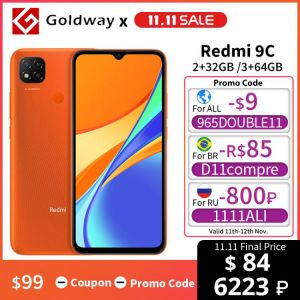 Global Version Xiaomi Redmi 9C 9 C 32GB 64GB Smartphone Helio G35 Octa Core 13MP Rear Cameras 6.53" Display 5000mAh Fingerpri