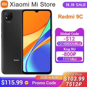 Global Version Xiaomi Redmi 9C Mobile Phone 9 C 64GB ROM 3GB RAM 13MP Camera MTK Helio G35 5000mAh Battery Smartphone