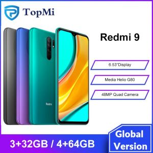 Global Version Xiaomi Redmi 9 4GB 64GB 3GB 32GB Helio G80 Octa Core 13MP Camera 6.53" FHD+ Display 5020mAh Redmi9 Mobilephone