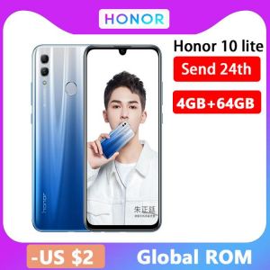 Honor 10 Lite 4G Mobile Phone Android 9.0 6.21" FHD 2340X1080 Dual Font Rear 24MP AI Camera Fingerprint 710 Octa Core