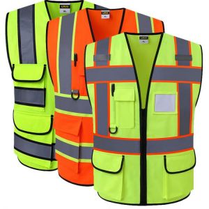 High Visibility Security Reflective Vest Pockets Design Reflective Vest Outdoor Traffic Safety Cycling Wear