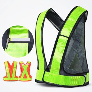 Universal V Shape Reflective Safety Vest High Visibility Safe Waistcoat Traffic Construction Worker Protective Clothes Free Logo