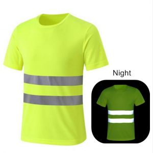 Quick Dry Night Safety Work Shirt Summer Reflective T Shirt For Night Work Safety Clothing Breathable Work Clothes Workwear