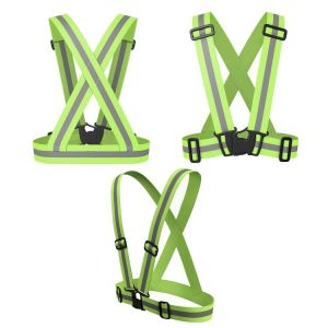 Reflective Safety Vest Reflective Belt Visibility Cross Belt Band Harness Belt Waist Belt, Green